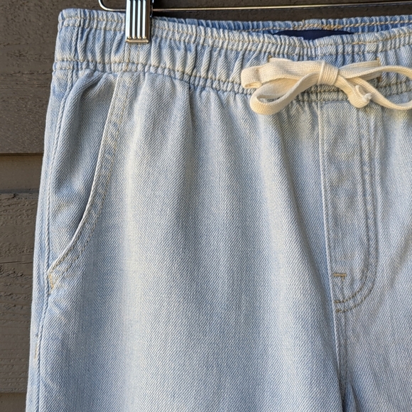 GAP Denim High-Rise Wide Leg Jeans Elastic Waist Size XS Light Wash Denim - Picture 2 of 8